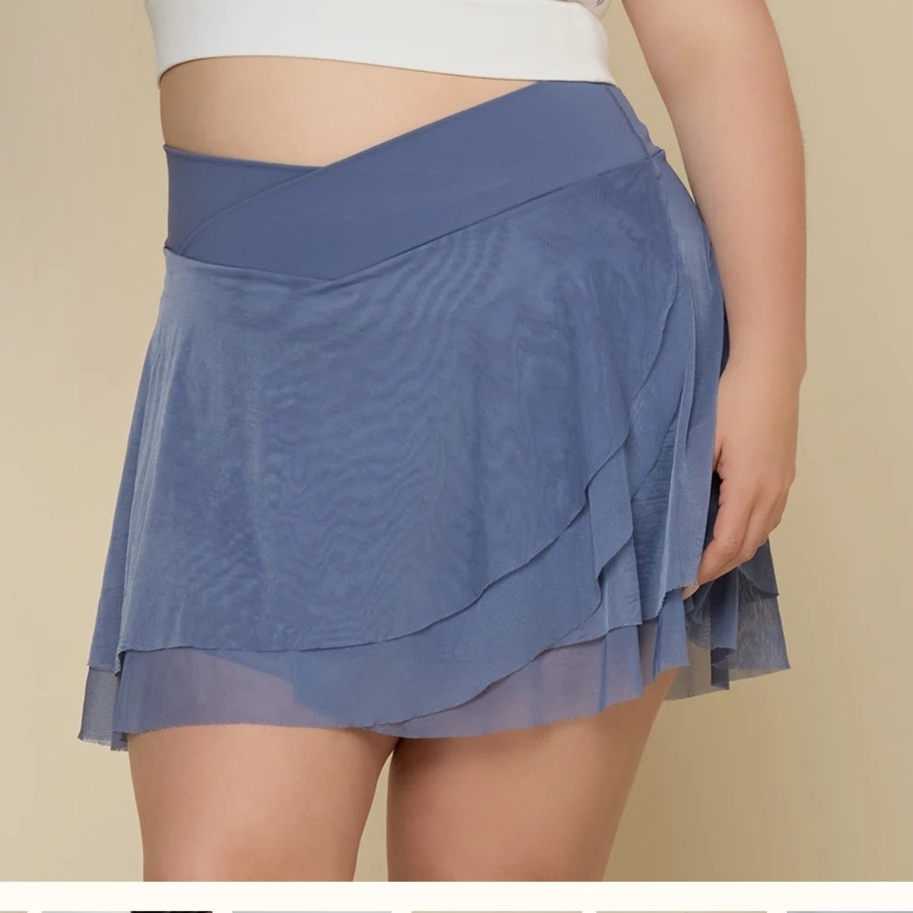 POPFLEX- Crisscross Hourglass® Juliet Ballet Skort - Americana Blue - Picture 3 of 8